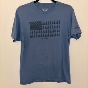 Columbia Blue Short Sleeve Printed T-Shirt Size Medium